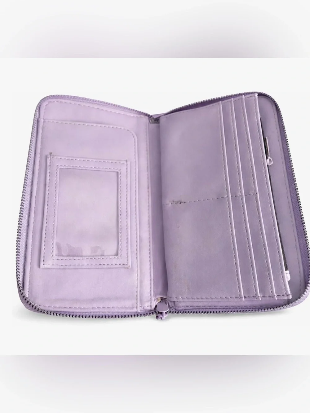 NWT Betsey Johnson Quilted Heart Zip Around Wallet in Lavender/Purple